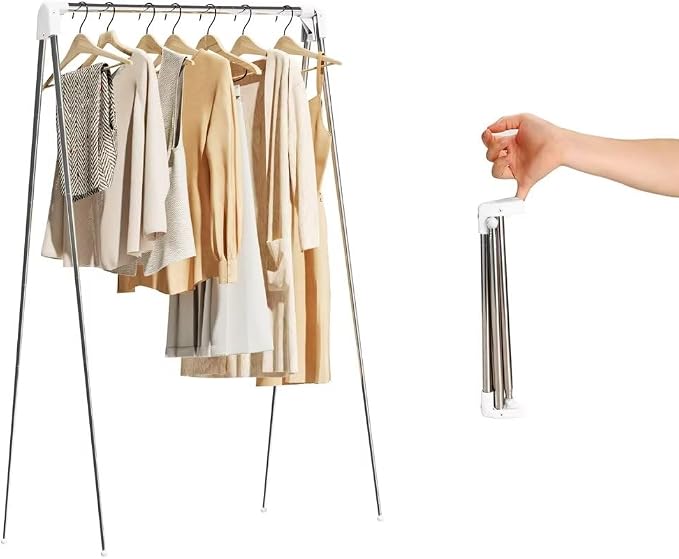 Travel Garment Rack, Portable and Foldable，Folding Clothes Rack by URZCT