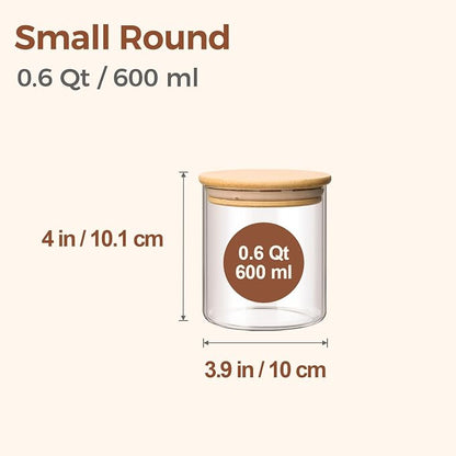 ComSaf 0.6 Qt Glass Food Storage Jars Set of 9, Pantry Organization Jar - Image 2