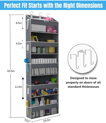 Over the Door Organizer with 5 Large Pockets & 10 Mesh Side Pockets – Durable - Image 2