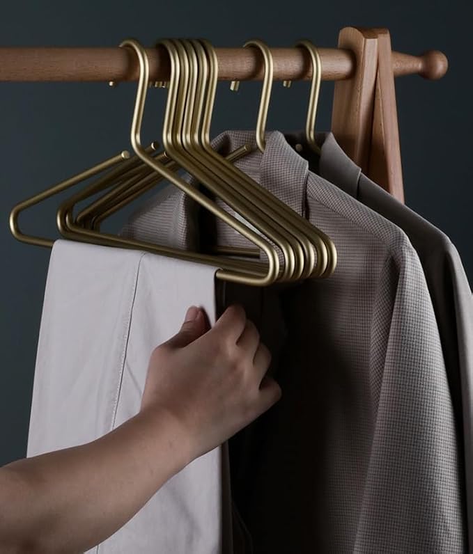 Premium Matte Gold Aluminum Coat Hangers 10 Piece Set, 16.5” Extra Smooth & - Image 7