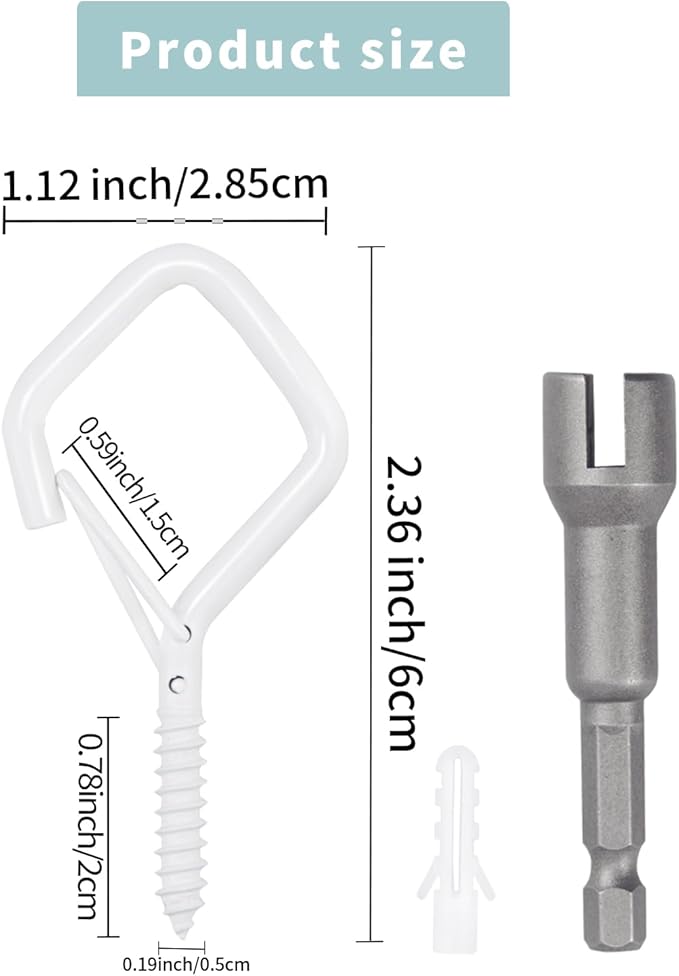 50 PCS White Eye Screw Hooks for Hanging Heavy Duty - Image 2