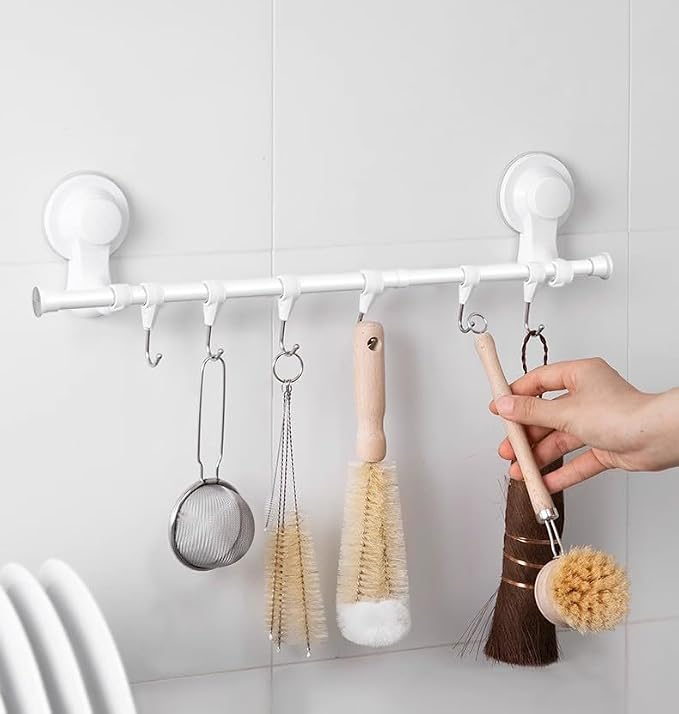 AIZESI Tension Rod 18-36 inch，4Pcs White Adjustable Tension Curtain Rod No - Image 6