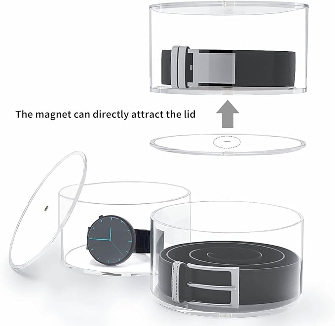 NIUBEE Belt Organizer, Acrylic 3 Layers Belt Case Storage Holder and Display - Image 3
