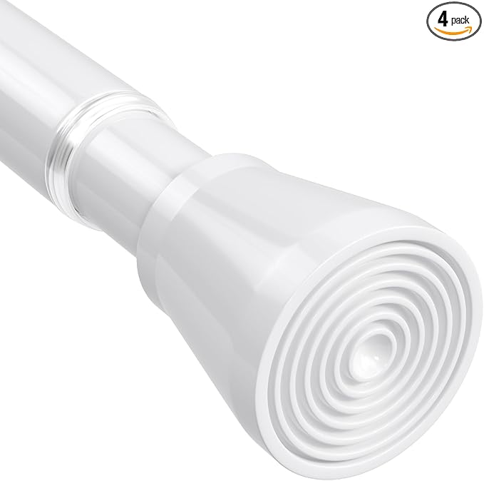 White Tension Curtain Rod 30 to 64 Inch, Adjustable Curtain Rod, Shower Tension by MEXAUSPRINGCURTAINRODS