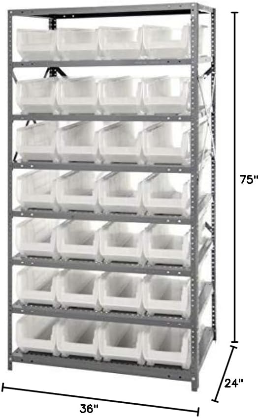 QUANTUM STORAGE SYSTEMS 2475-950CL Solid Heavy Duty 8 Shelves 28 HULK Clear - Image 2