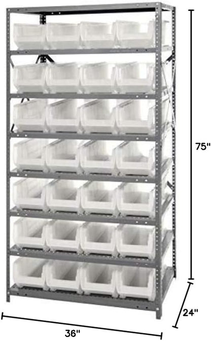 QUANTUM STORAGE SYSTEMS 2475-950CL Solid Heavy Duty 8 Shelves 28 HULK Clear - Image 2