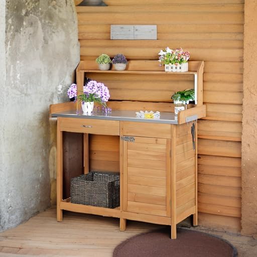 Topeakmart Outdoor Potting Bench - Image 5