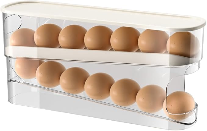 Auto Rolling Egg Holder for Fridge, Egg Dispenser/Organizer/Storage/Container by SipobuyUS