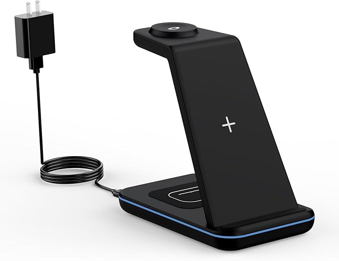 Wireless Charger Stand, CIYOYO 3 in 1 Fast Wireless Charging Station Dock by ServeYouTheBest