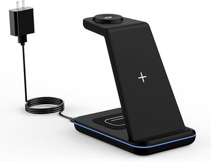 Wireless Charger Stand, CIYOYO 3 in 1 Fast Wireless Charging Station Dock by ServeYouTheBest