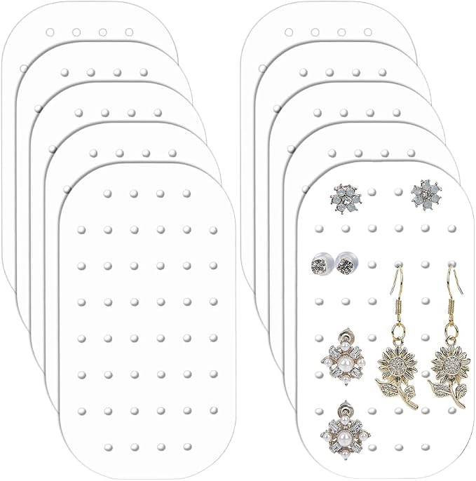 GOMAKERER 10 Pcs Acrylic Earing Display Cards, 44 Holes Acrylic Ear Stud by GOMAKERER
