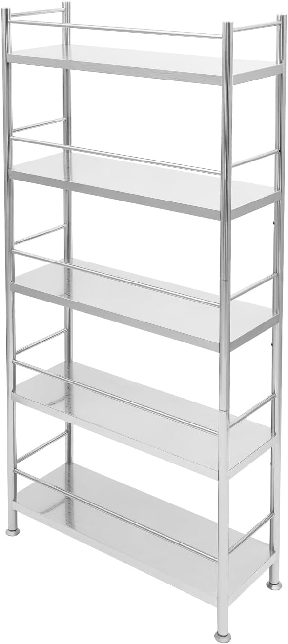 5-Tier Stainless Steel Shelf, Heavy Duty Storage Rack - Image 5