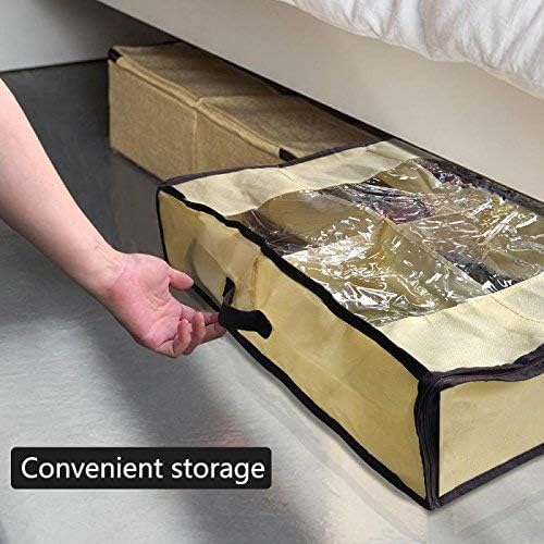 Men/Women Adults 12 Cells See Through Underbed Shoe Storage Bag Organizer - Image 4