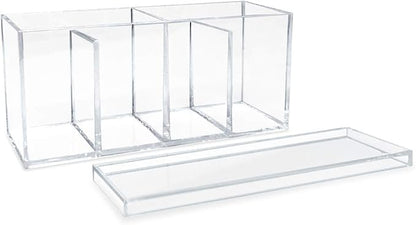 Isaac Jacobs 2-Pack 4-Compartment Clear Acrylic Organizers - Image 2
