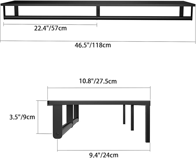 Audmore Wall Mounted Clothes Rack Heavy Duty Metal Hanging Clothing Rack | Shelf - Image 6