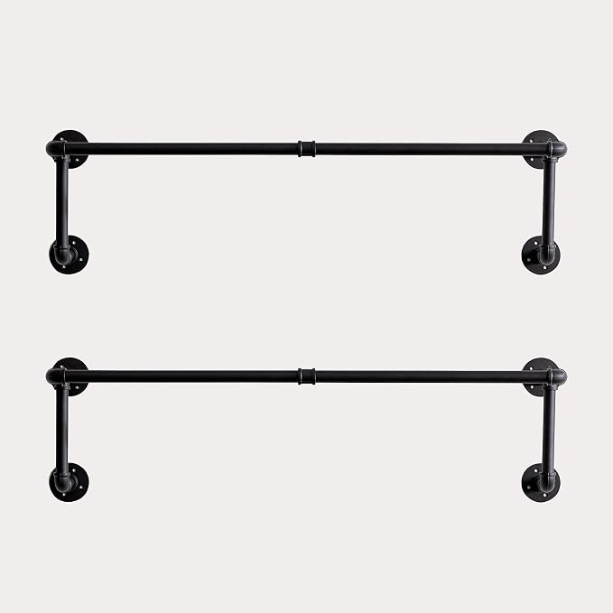 Clothes Rack, Industrial Wall Pipe Clothing Rack - Image 6