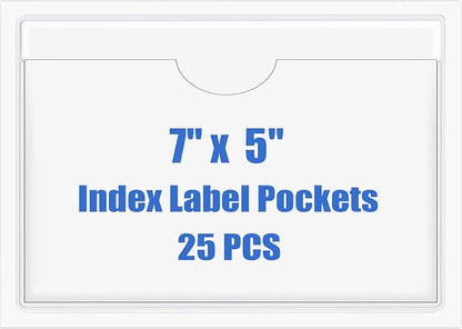 Origin-Joy 25 PCS Self-Adhesive Index Label Pockets by Origin-Joy