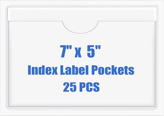 Origin-Joy 25 PCS Self-Adhesive Index Label Pockets by Origin-Joy