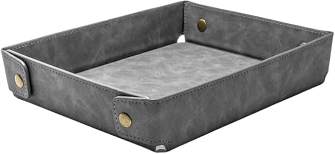 LLmoway PU Leather Valet Tray Nightstand Desk Organizer by LLmoway