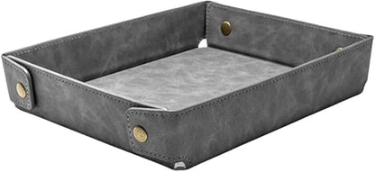 LLmoway PU Leather Valet Tray Nightstand Desk Organizer by LLmoway