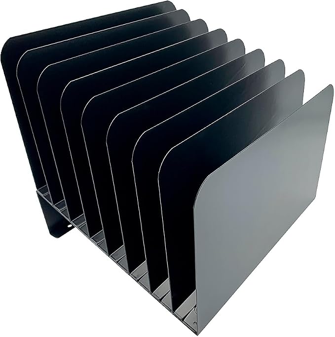Huron Desktop File Binder Organizer Storage, Inclined Slant 8 Slot by Huron