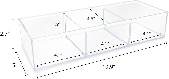 Isaac Jacobs Large 3-Compartment Acrylic Stackable Organizer, Craft Supplies - Image 6
