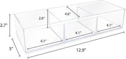 Isaac Jacobs Large 3-Compartment Acrylic Stackable Organizer, Craft Supplies - Image 6