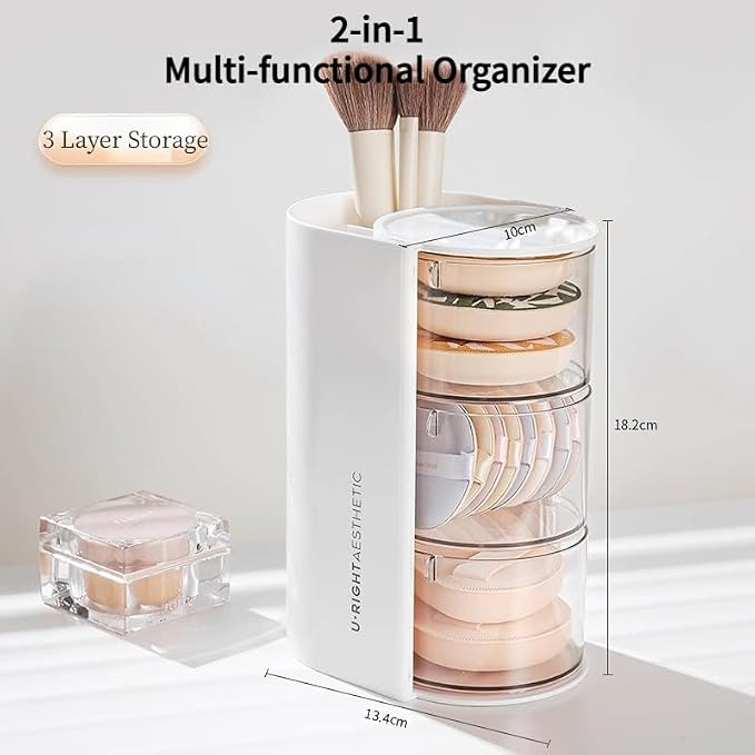 Makeup Organizer Rotating Tower Storage Box - Image 2