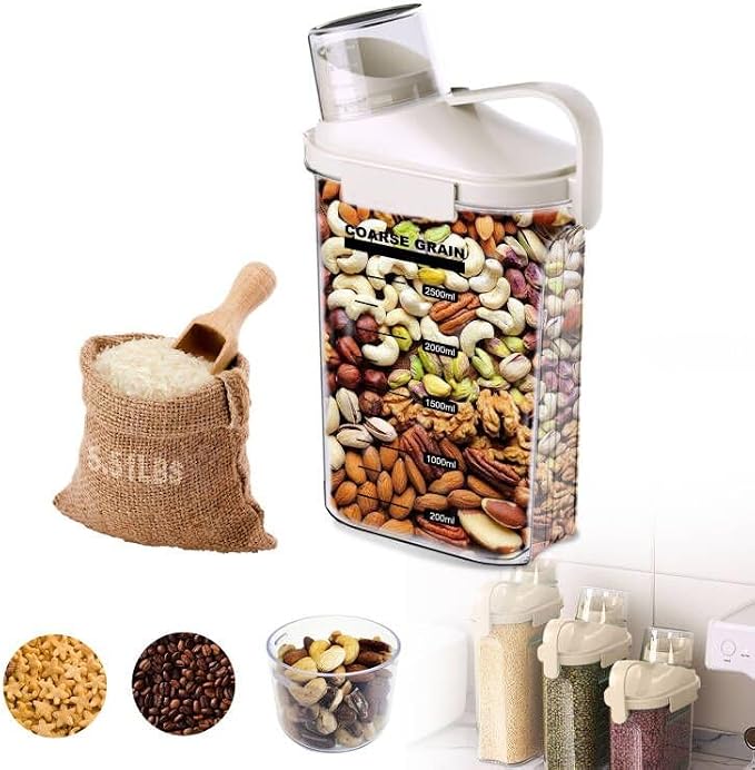 LANGMINGDE 1 Piece Cereal Containers Storage, 2.5L/85oz Rice Airtight Storage by LANGMINGDE
