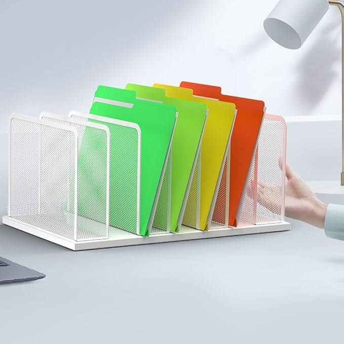 Kuntine.B Desk File Organizer Upright Mesh Desktop Organizer File Sorter Office - Image 7