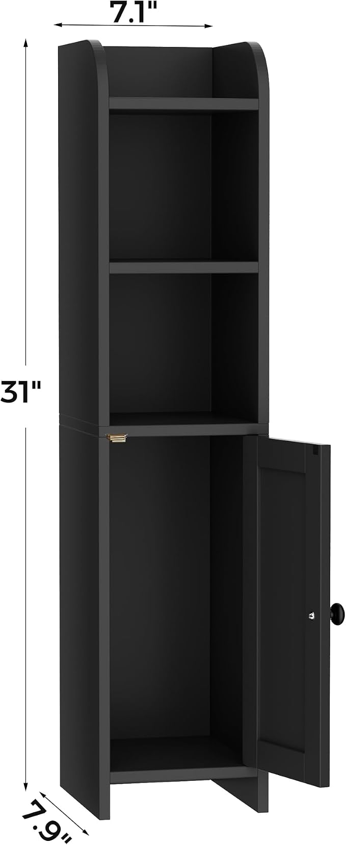 Homhedy Small Bathroom Storage Cabinet, Narrow Toilet Paper Cabinet | Corner - Image 3