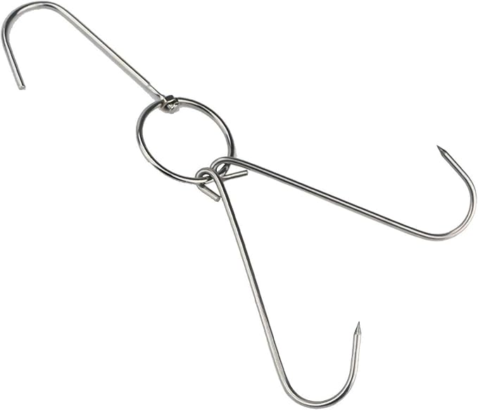 TIHOOD 3 PCS 9.4" Stainless Steel Double Meat Hooks Roast Duck Bacon Shop Hook - Image 3