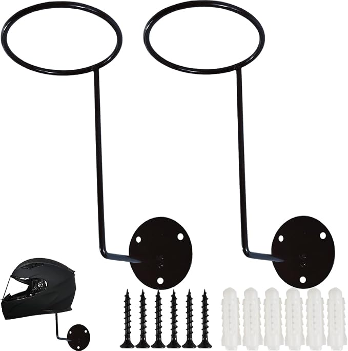 TIHOOD 2PCS Helmet Hanger Helmet Holder Rack Wall Mounted Hook by Tihood