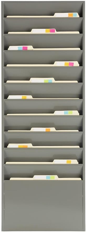 Displays2go Office File Folder Wall Rack, 11 Tiered Pockets, Medical Chart - Image 3