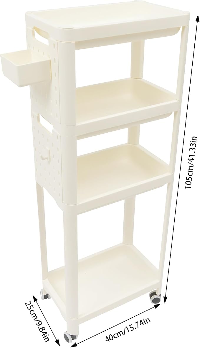 PERFERATE 3 Tier Slim Rolling Storage Cart Rolling Utility Cart - Image 5