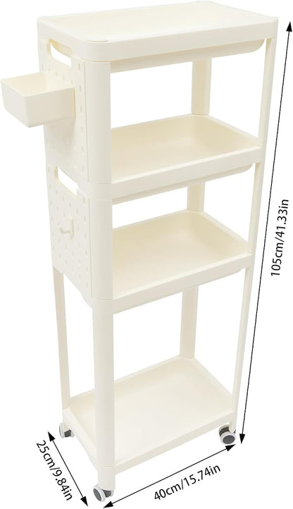 PERFERATE 3 Tier Slim Rolling Storage Cart Rolling Utility Cart - Image 5