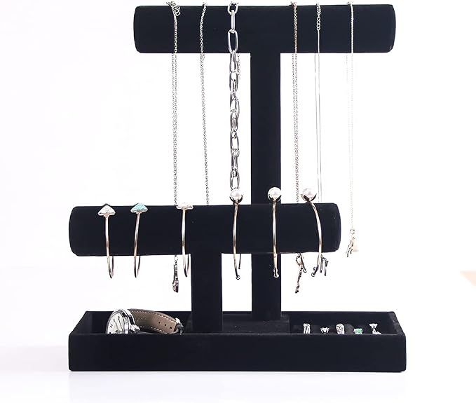 Coward 2 Tier Necklace Bracelet Holder Organizer by FocusOnJewelryDisplay15yrs