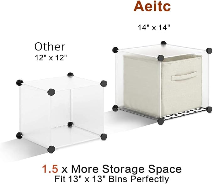 Aeitc 24 Storage Cubes- 14’’x14’’ Cube, More Sturdy, DIY Clothes Organizer - Image 2