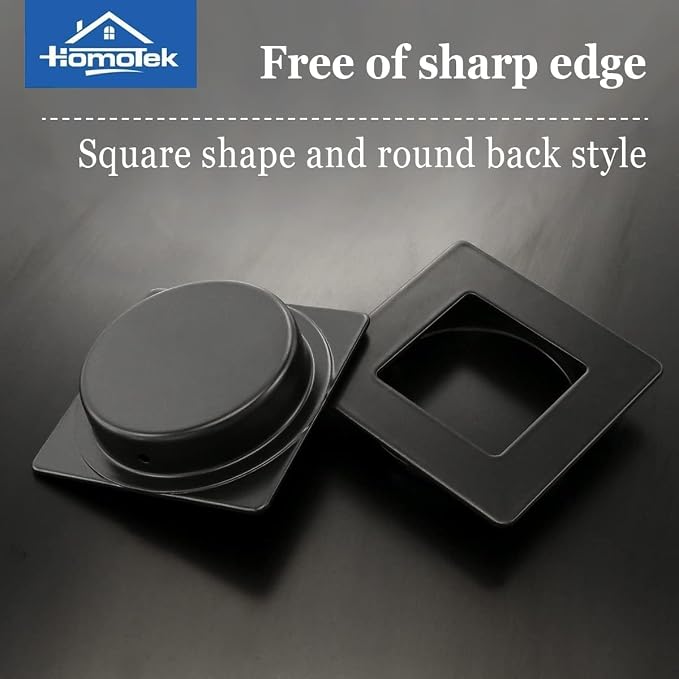 HOMOTEK 2-3/4 Inch Square Recessed Sliding Closet Door Finger Pulls, Inner Dia - Image 5