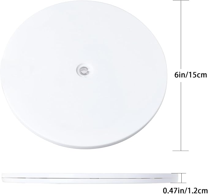 6 inch Lazy Susan Turntable White Acrylic Ball Bearing Rotating Tray - Image 3