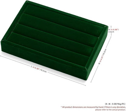 Oirlv 3 Slots Velvet Small Ring Organizer Earrings Trays Showcase Display - Image 8