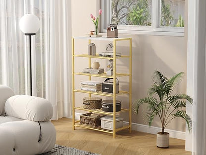 HOMEFORT Shoe Rack 6-Tier, Shoe Storage Shelf, Industrial Shoe Tower, Narrow - Image 5