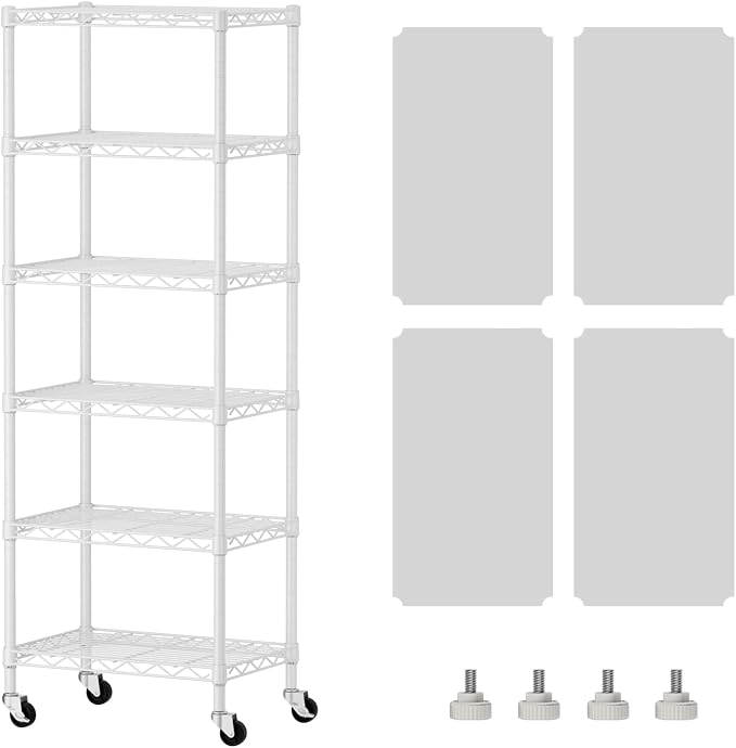SINGAYE 6 Shelves Storage Shelf Wire Closet Bathroom Organizers Metal Pantry by SINGAYE