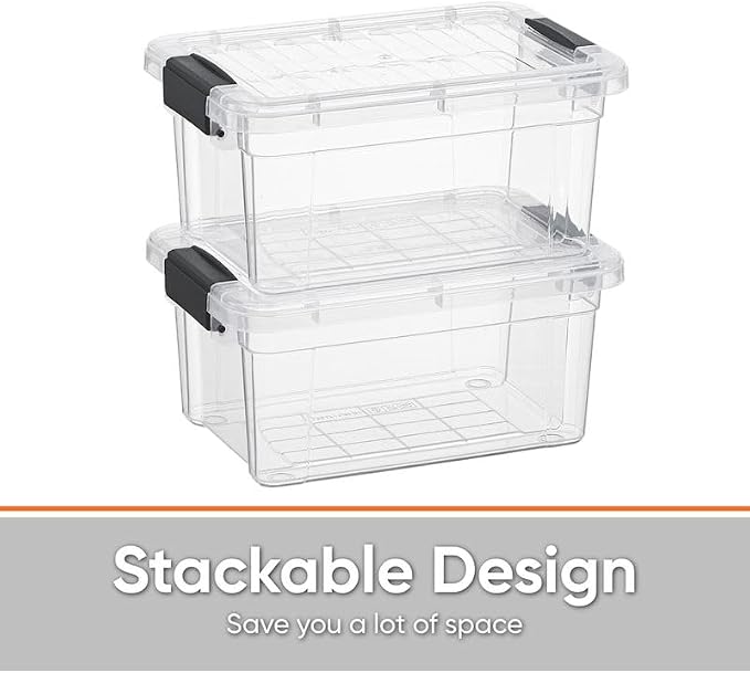 Superio Clear Storage Box with Lid, 3.5 Quart Plastic Container Bins - Image 4