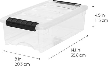 IRIS USA 6 Quart Stackable Plastic Storage Bins - Image 2