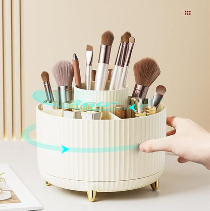 360 Degree Rotating Makeup Brush Holder Organizer Detachable Design 5 Slot Make - Image 2