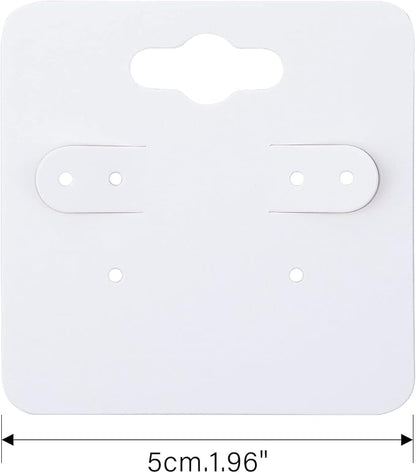joycraft 100Pcs Earring Display Holder Cards, 2 Inch White Earring Hanging Cards - Image 2
