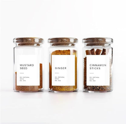 250 White Spice Labels by ThreeKin | Waterproof & Oil-Resistant Pre-Printed - Image 2