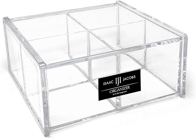 Isaac Jacobs 4-Compartment Square Clear Acrylic Organizer by IsaacJacobs