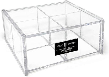 Isaac Jacobs 4-Compartment Square Clear Acrylic Organizer by IsaacJacobs